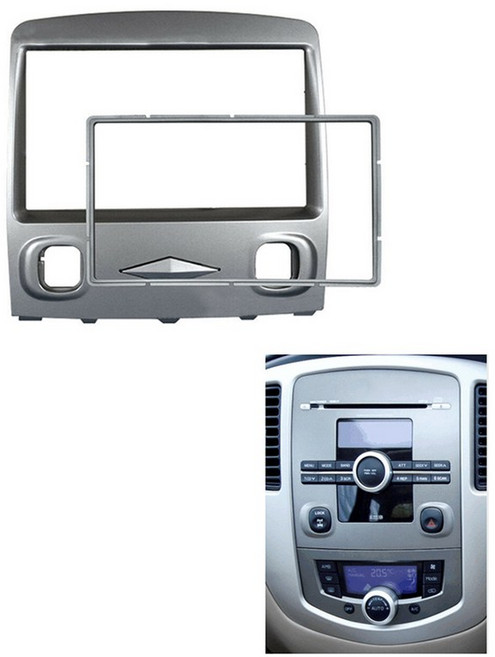자동차 스테레오 라디오 근막 프레임 2Din 스테레오 인터페이스 플레이트 패널 대시 트림 Ford Escape 2008-10 Mazda Tribute 2006-08, 하나, 회색, 1개