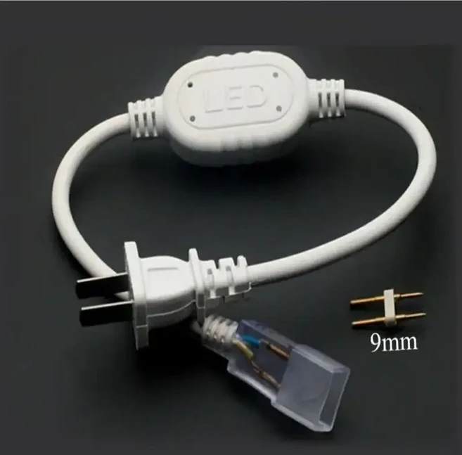 220v 110v 전원 공급 장치 조명 변압기 드라이버 스위치 3014 3528 5050 Led 스트립 플러그 어댑터 액세서, 04 9MM
