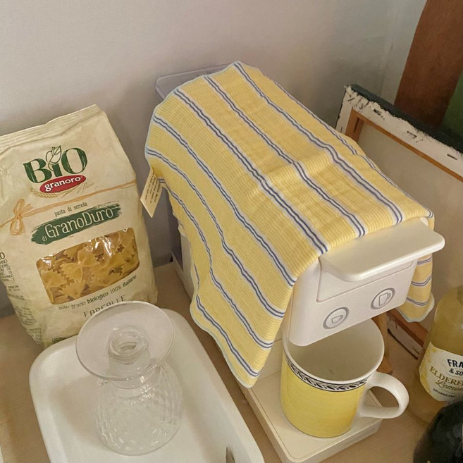 캔디라인 요루거즈 면행주 키친크로스, 1개, 캔디노랑