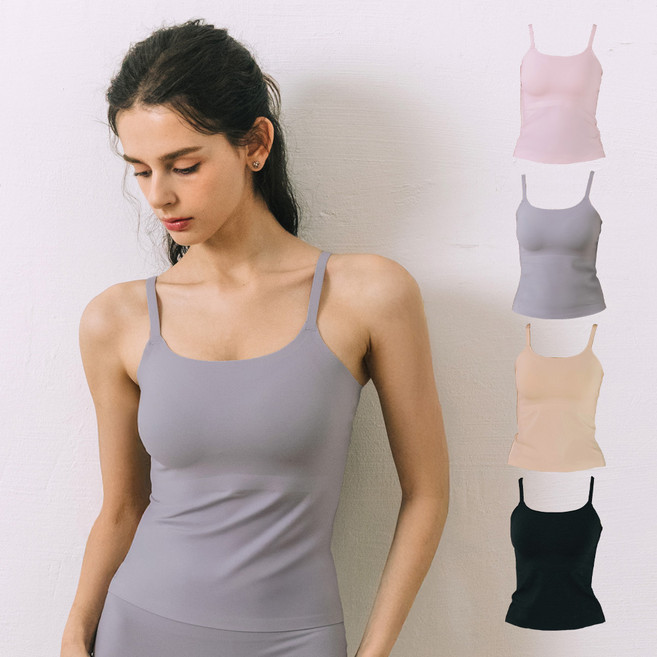 베이직스킨 숨쉬는 사계절 데일리핏 심리스 나시 롱브라탑 BSE-Y208