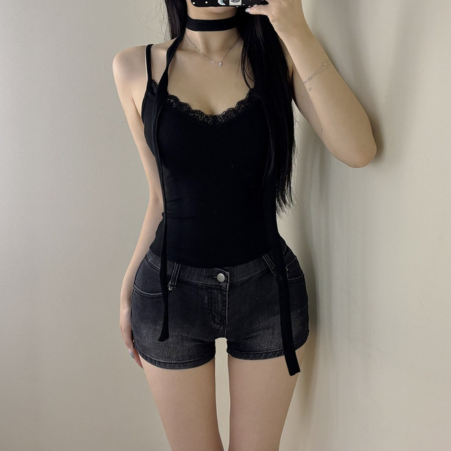 VANANA2 레이스 스카프세트 스판 나시