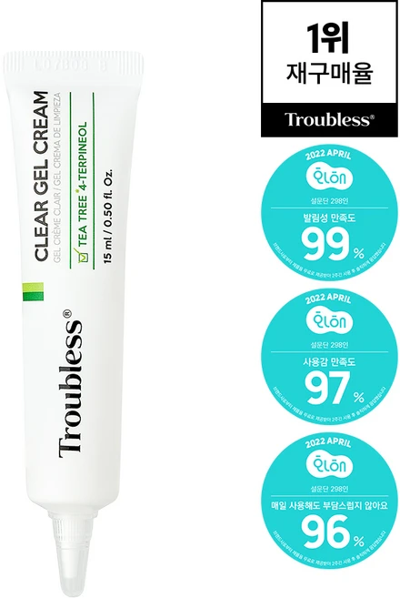 트러블레스 클리어 젤 크림, 15ml, 1개 - 쿠팡