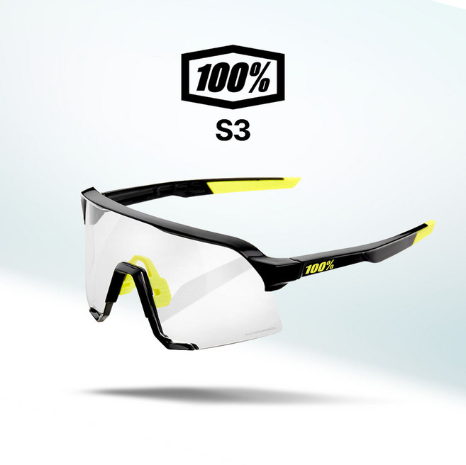 100% 고글 S3 자전거 야구 골프 스포츠 선글라스 100퍼센트 100프로(05), 12.글로스블랙/변색(11), 1개