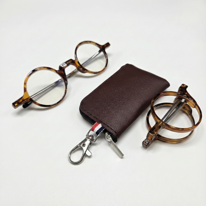 담이몰 휴대용 접이식 돋보기 안경테, 1개, DAMYI-01 호피