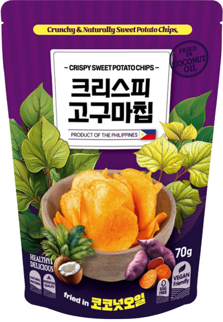 YD 바삭한 크리스피 고구마 칩 (5개이상 구매시 사은품 히말라야 핑크솔트 250그램 1개 증정) 70g 1개, 5세트