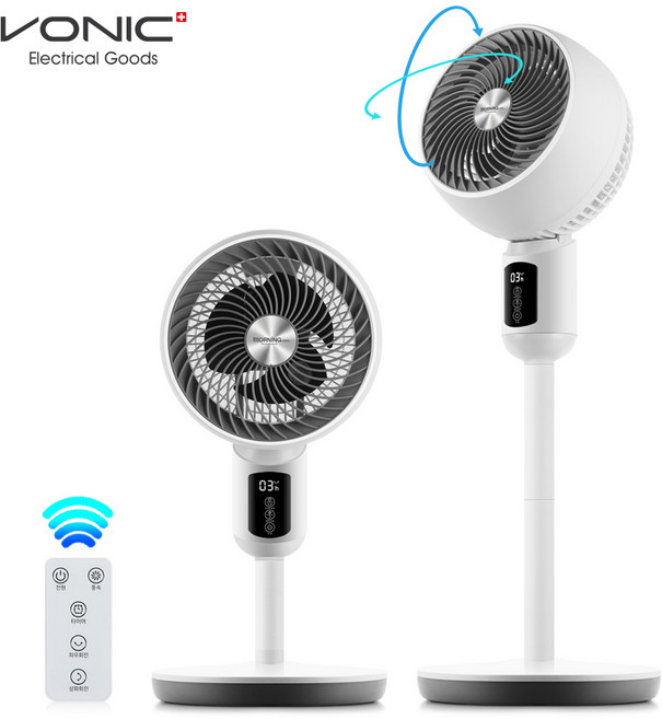 보닉 3D 입체회전 스탠드 리모컨 써큘레이터 선풍기(고급형)신제품 상하좌우 완전자동 입체회전, 단품