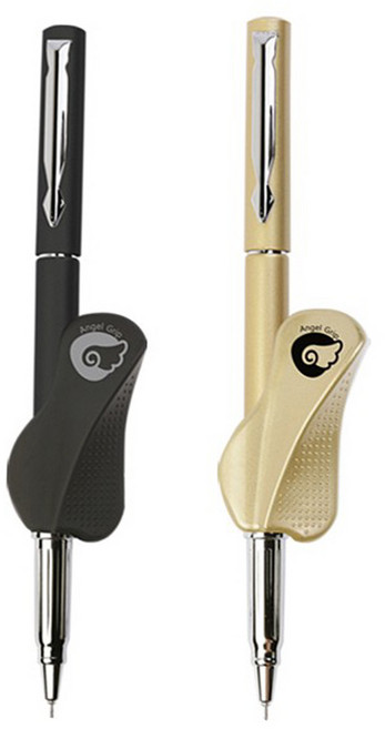 엔젤그립 글씨 교정기 필기자세교정용, 2개, 블랙