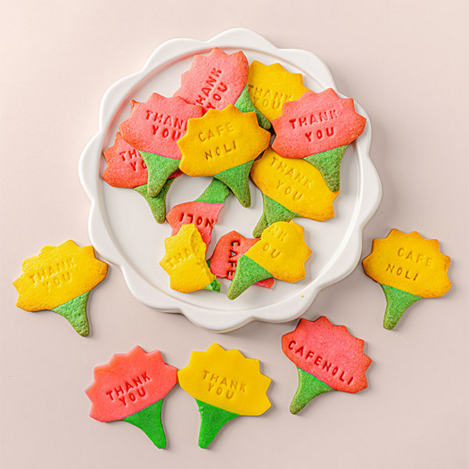 [만들기세트] 카네이션 쿠키 - 포장까지 완벽구성, 4.만들기세트+포장재료4세트+쿠키커터73종, 1개, 540g