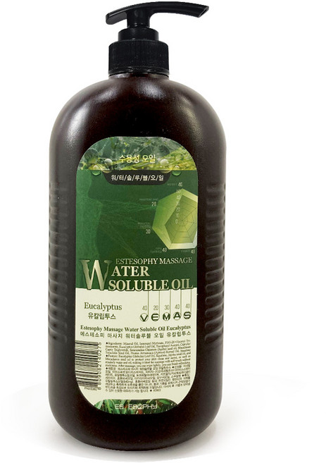 에스테소피 워터솔루블 마사지 오일 유칼립투스, 1L, 1개