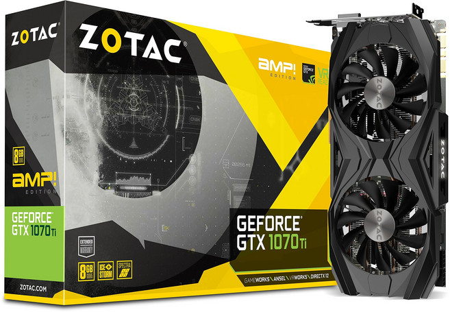 ZOTAC GeForce GTX 1070 Ti AMP EDITION 8GB GDDR5 256-bit Gaming Graphics Card IceStorm Cooling Metal