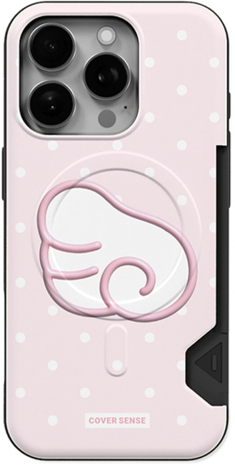 심플 갤럭시 A시리즈 맥세이프 호환 디자인 투카드 지갑 범퍼 케이스 엔젤 도트 패턴