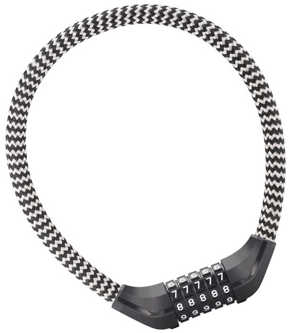 시그니처베이지 자전거 킥보드 자물쇠 번호키 도난방지 YPZ121, 1개, 블랙화이트