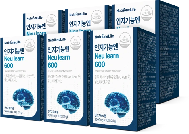 [무료배송/오늘출발] 뉴트리원 인지기능엔 뉴런 Neu learn 600 비타민E 인지력 개선, 6박스, 30정 - 쿠팡