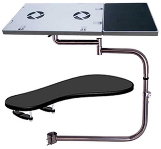 의자 고정 키보드 거치대 트레이 노트북 암 브라켓, 블랙 35CM, 1개