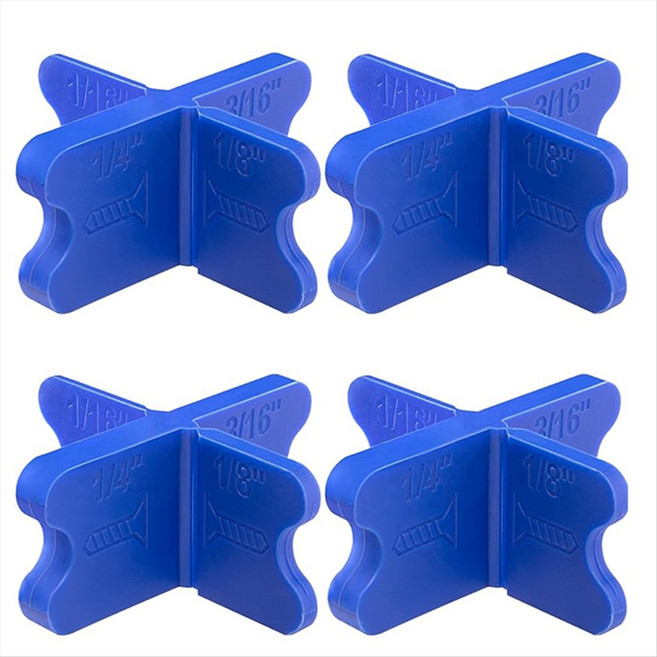 4 Pcs ABS 데크 스페이서 도구 4 두께 데크 보드 스페이서(1/16in 1/8in 3/16in 1/4in) 블루 데크 스페이서, 01 Blue, 01 Blue