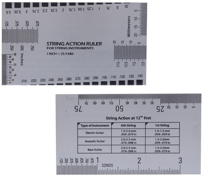 메탈 기타 스트링 높이 측정자, 1개