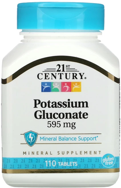 21세기센트리 칼륨 글루콘산염 595mg 미네랄 밸런스 서포트 타블렛, 1개, 110정 - 쿠팡