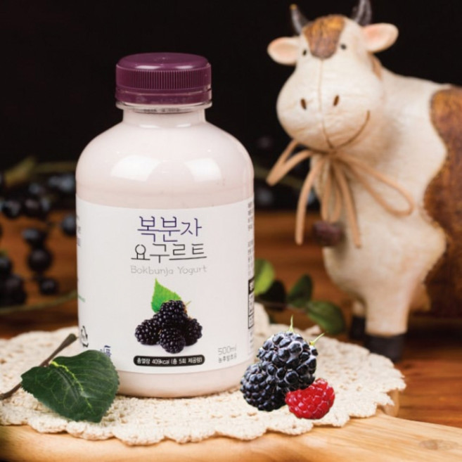 임실치즈마을 이플목장 복분자요구르트 500ml 고소한 요거트, 3개