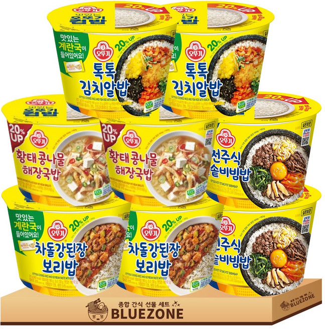 오뚜기 컵밥 나물세트 (잡채밥2+전주비빔밥2+강된장비빔밥2+톡톡김치알밥2), 1박스, 2.205kg