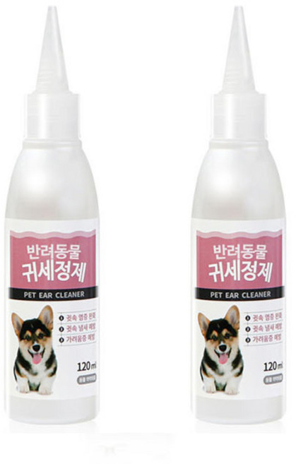 펫퍼스 귀 세정제, 귀세정제 120ml, 2개, 120ml