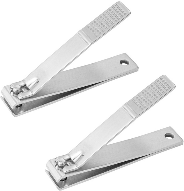 클래식네일 스마트 일자형 네일클리퍼 손톱깎이, 2개, 실버(211)