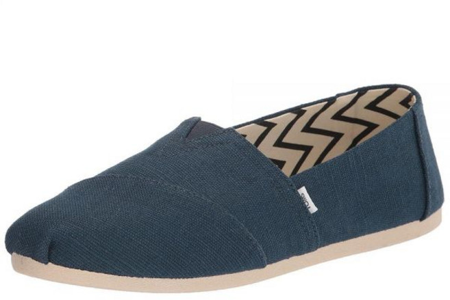 TOMS 여성용 Alpargata Paper Source 슬립온 블루. 292142