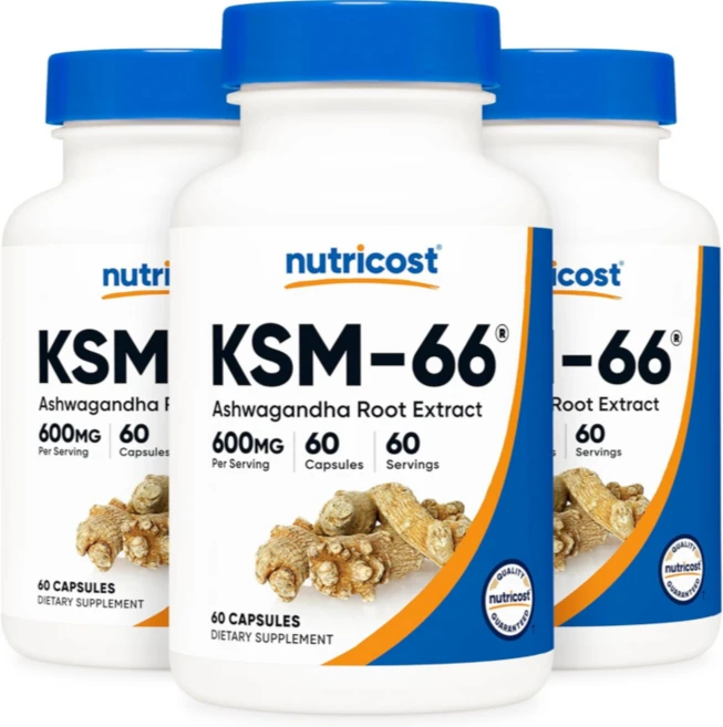 Nutricost KSM 66 Ashwagandha Root Extract 뉴트리코스트 아슈와간다 600mg 60정 3팩 - 쿠팡