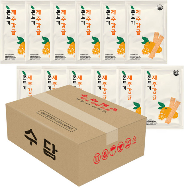 제주감귤쫀드기 국내산 곡물 수담쫀드기, 10개, 220g