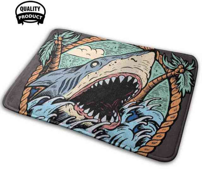 상어 편안한 문 매트 러그 카펫 쿠션 체육관 훈련 스포츠 야외 캠프 피트니스 프랑스 강아지 개 고양이 새끼 모터 자전거 모터자전거, [01] 40 센치메터 x 60 센치메터, [01] Quality Product