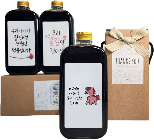 어린이집선생님 설날 추석 스승의날 라벨링 더치커피 선물세트, 3세트, 설날 250ml