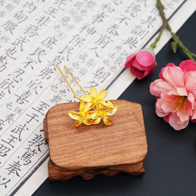 髮簪 頂釵 金簪 金釵 長流蘇金色髮簪 新娘髮飾