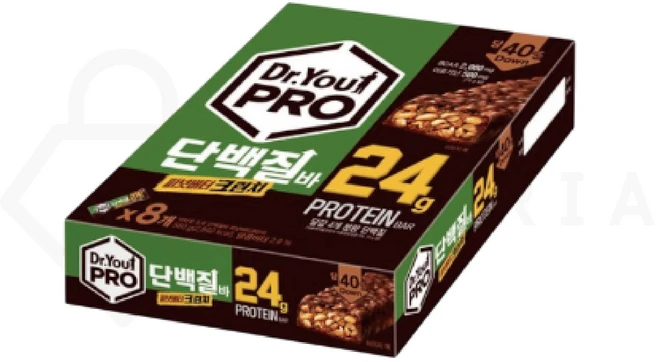 닥터유 프로 피넛버터크런치 단백질바 8p, 560g, 1개 - 쿠팡