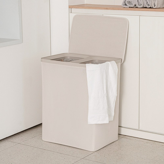 모노플랫 대형 빨래바구니 틈새 세탁바구니 2단 손잡이 빨래통