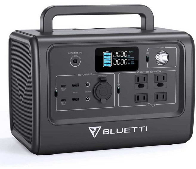 BLUETTI EB70S 716Wh/800W 戶外移動電源 露營停電防災適用 多功能便攜式儲能電源, 送收納背包, 黑色