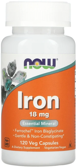 단백질 비타민 철분 마그내슘 칼슘 NOW Foods 철분 18mg 베지 캡슐 120정 고루고루섭취해주세요, 1개 - 쿠팡