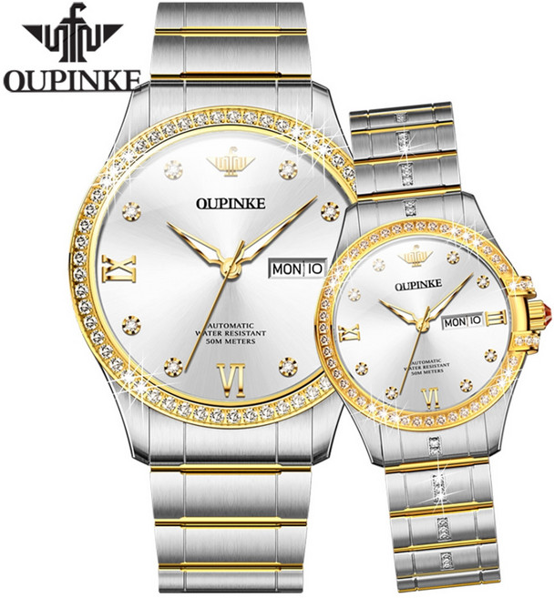 남녀 손목시계 메탈 커플 스위스 OUPINKE 3195 명품시계 결혼 예물시계 화려한 외출 항공운송