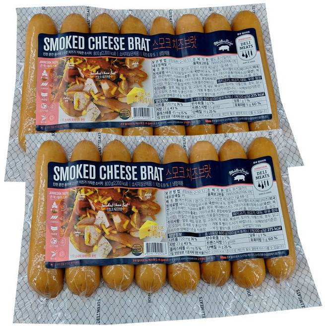 존쿡델리미트 스모트 치즈브랏 아이스포장, 800g, 2개