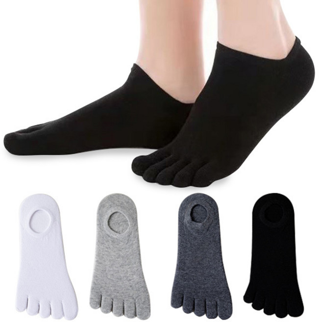 남성용 무지 발가락 덧신 페이크양말 기능성양말 5켤레