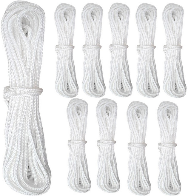 본라이프 천정 건조대줄 교체용끈 다용도줄 빨래건조대줄 베란다 빨래줄 밧줄 노끈 건조줄 캠핑 다용도로프, 화이트, 5m, 10개
