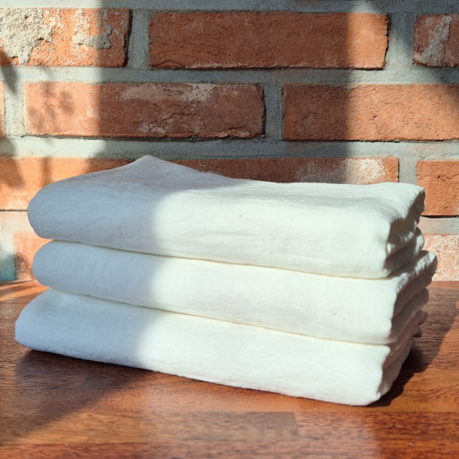 강화소창수건 순면 정련소창 무형광 더네이처하우스 3개입, 3겹, 정련o, 아이보리, 1세트