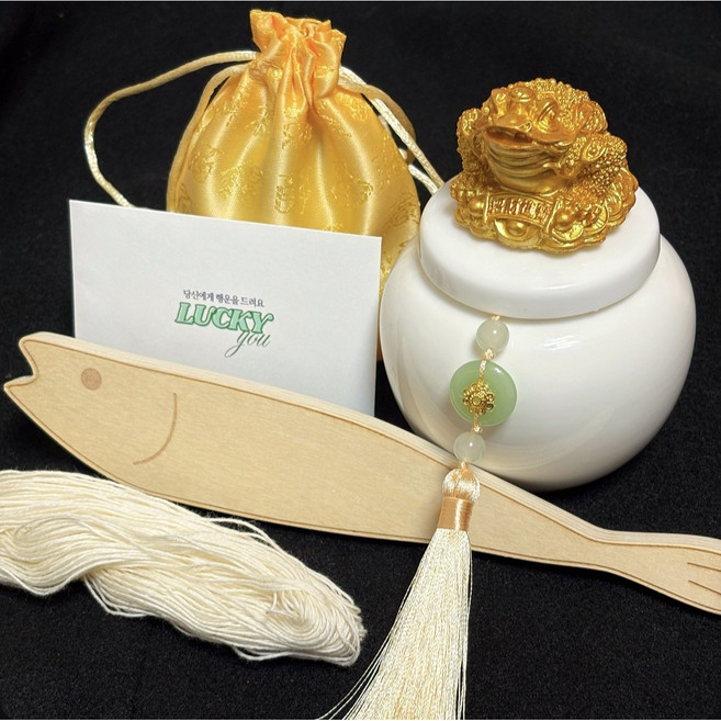 소금 항아리 액막이 명태 액막이 소금단지 풍수아이템 개업선물 집들이선물 행운아이템 외국인 선물, 소금항아리+액막이