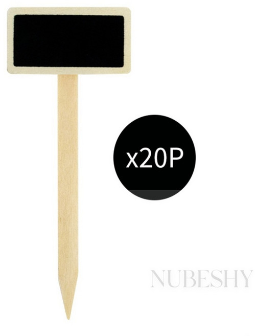 칠판형 원목 이름표 20p 가드닝소품, 우드