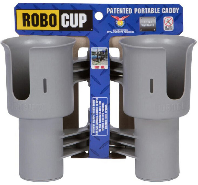 로보컵 클램프형 듀얼 컵홀더 그레이 Dual Cup Holder - Gray, 1개, RC-02GY