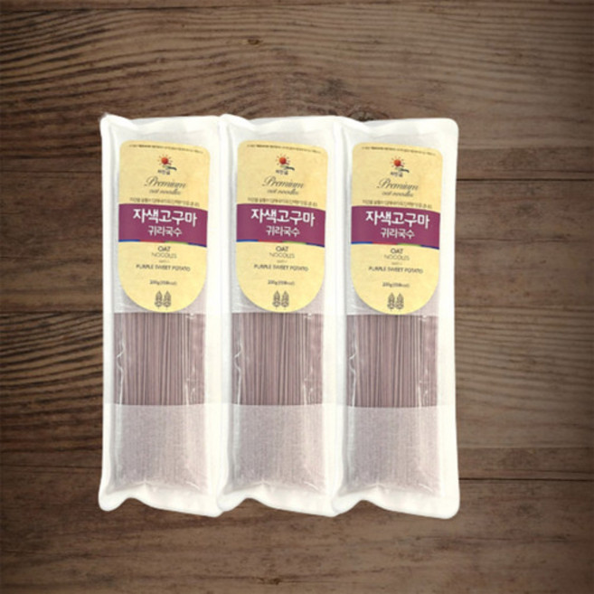 kbhb 수제 귀리 자색고구마 국수 200g x 3봉, 1개