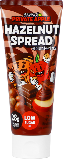 사과일병구하기 헤이즐넛 스프레드(짜먹는 튜브형), 1개, 160g