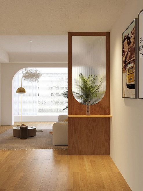 거실 유리가벽 원목파티션, 맞춤 사이즈 문의