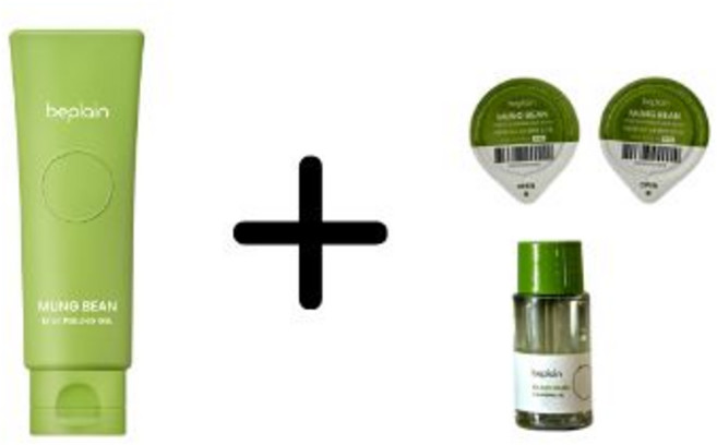 비플레인 녹두 밀크 필링 젤 + 녹두모공클렌징밀크밤 6ml+ 클렌징오일미니, 1개, 120ml