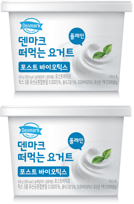 동원 덴마크 떠먹는요거트 플레인450gX2개, 2개, 450g
