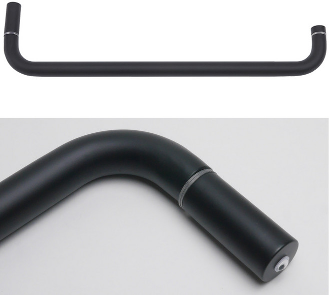 무드체인지 스텐 샤워부스손잡이 타올바 검정, 1개