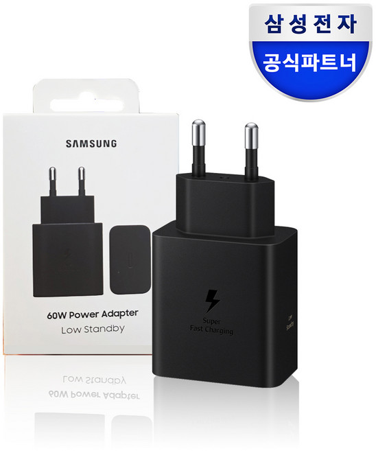 삼성전자 60W C타입 PD PPS 초고속 충전기 어댑터(케이블 미포함) EP-T6010, 1개, 블랙=(EP-T6010NBKGKR)